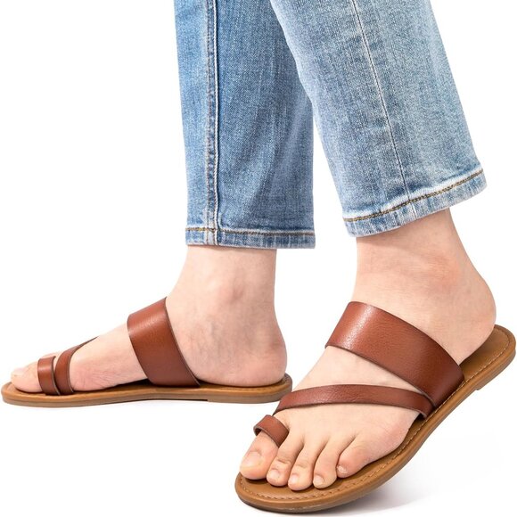 Women's Slide Sandals Slip On Flat Flip Flop Thong Casual Summer - Picture 5 of 6